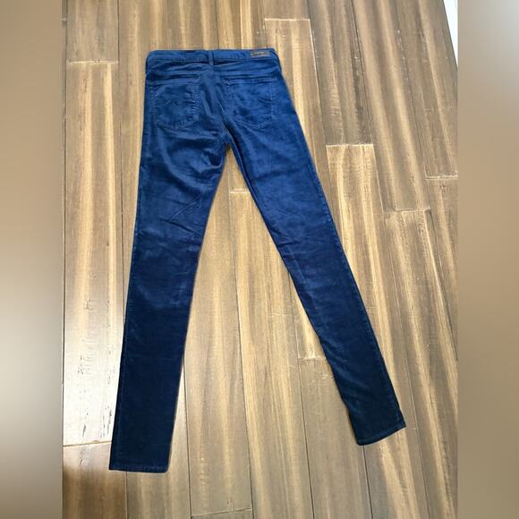 AG Adriano Goldschmied size 26 Deep Blue Skinny Jeans Low Rise Velour - Picture 10 of 11